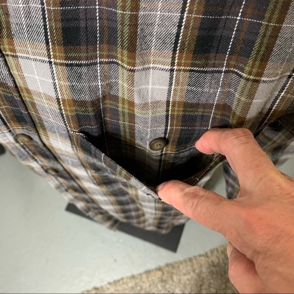 Wind River Flannel Shirt Button Down Men Sz XLT Plaid Brown Grey Long Sleeves - Picture 4 of 10